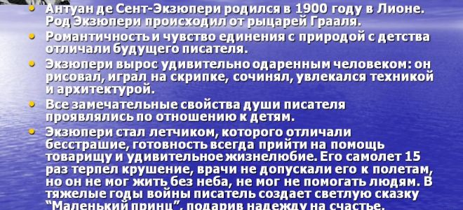 Краткая биография экзюпери