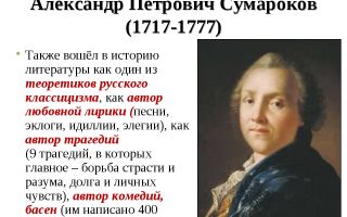 Краткая биография сумароков