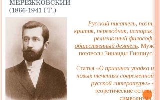 Краткая биография мережковский