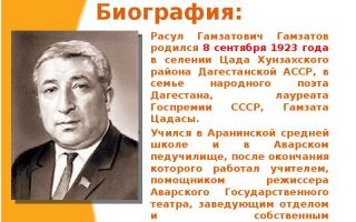 Краткая биография гамзатов
