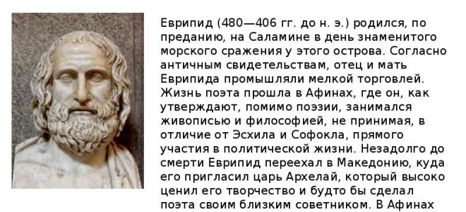 Краткая биография еврипид