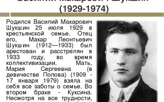 Краткая биография шукшин