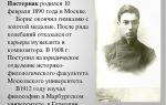 Краткая биография пастернак