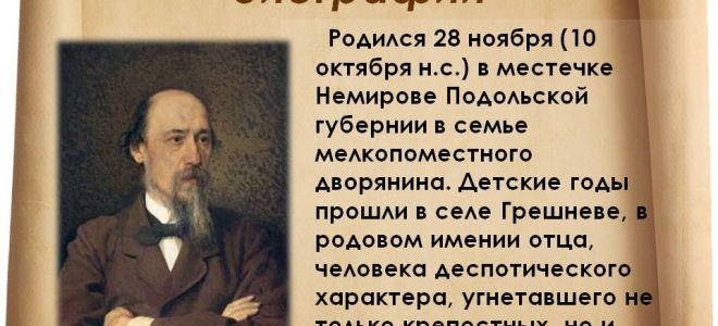 Краткая биография некрасов н. а.