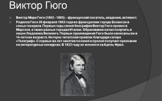Краткая биография гюго