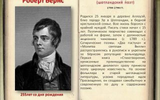 Сочинения об авторе бернс
