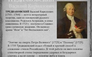 Краткая биография тредиаковский