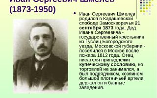 Краткая биография шмелёв