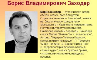 Краткая биография заходер