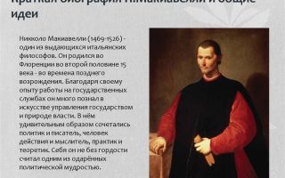 Краткая биография макиавелли