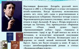 Краткая биография северянин