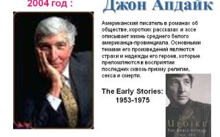 Сочинения об авторе апдайк