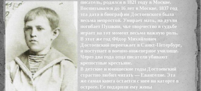 Краткая биография достоевский