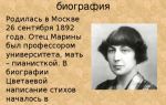 Краткая биография цветаева