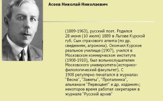 Краткая биография асеев